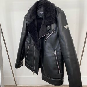 Faux black leather jacket